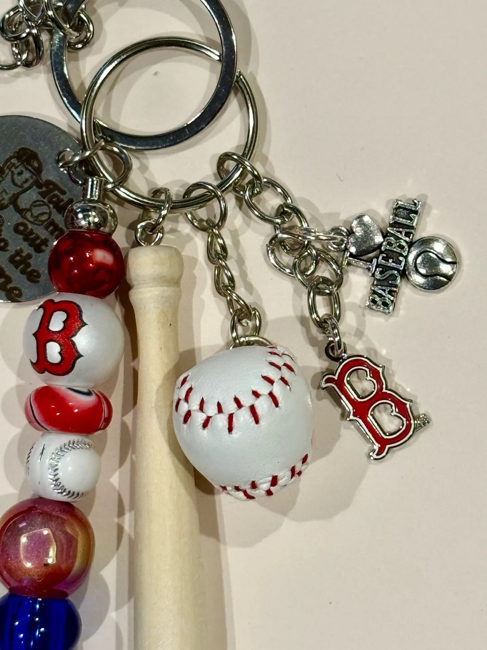 Boston Red Sox key ring purse bag charms